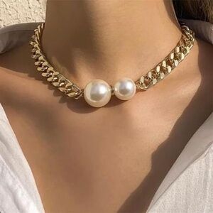 Chunky Cuban Link Choker Necklace Gold Plated